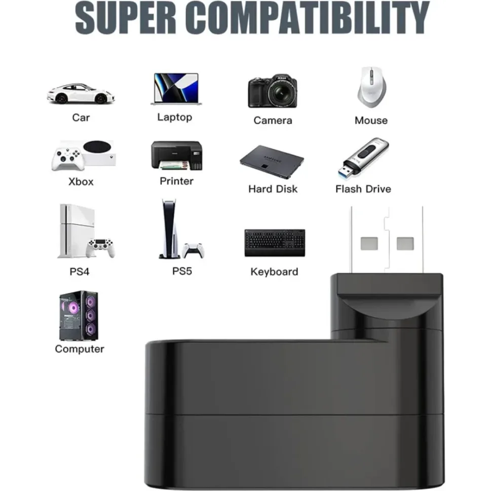 3 in 1 USB HUB 180° Rotatable USB 2.0 HUB 3 Port Multiple USB Splitter Expander For Computer Laptop MacBook U Disk Data Transfer image 3