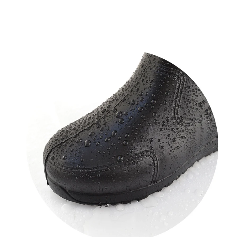 1 زوج أحذية المطر المضادة للانزلاق علبة منخفضة الأحذية المقاومة للأحماض القلويات حجم 41 أسود عدم الانزلاق ارتداء مقاومة كعب سميك مريح #4