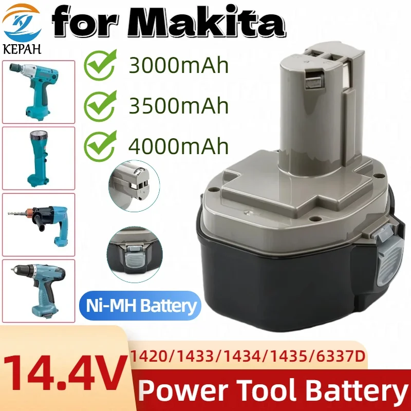 

Новая Ni-MH аккумуляторная батарея 14.4V 3000-12800mAh для Makita 14.4V PA14 1420 1422 1433 1434 1435 1435F 192699-A