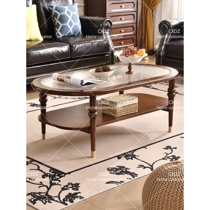 Q8 Removable Solid Wood Coffee Table Minimalist Retro Light Luxury Design For Living Room Small Apartment Home Furniture
