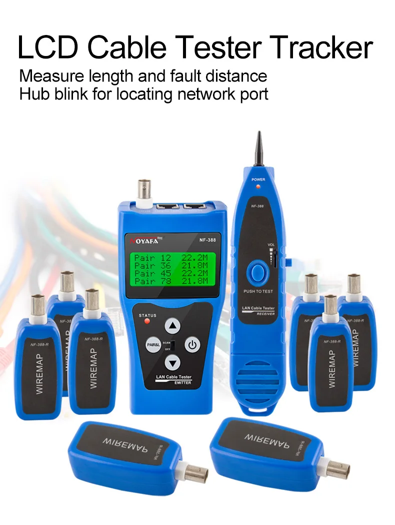 NOYAFA NF-388 Cable Tester with 8 Remote Identifiers