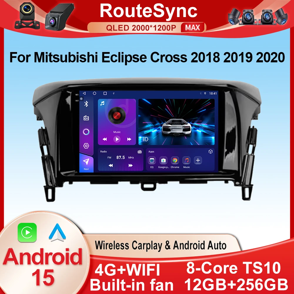 Andorid 15 Carplay Auto Radio de coche para Mitsubishi Eclipse Cross 2018 2019 2020 reproductor de vídeo Multimedia navegación estéreo No 2Din