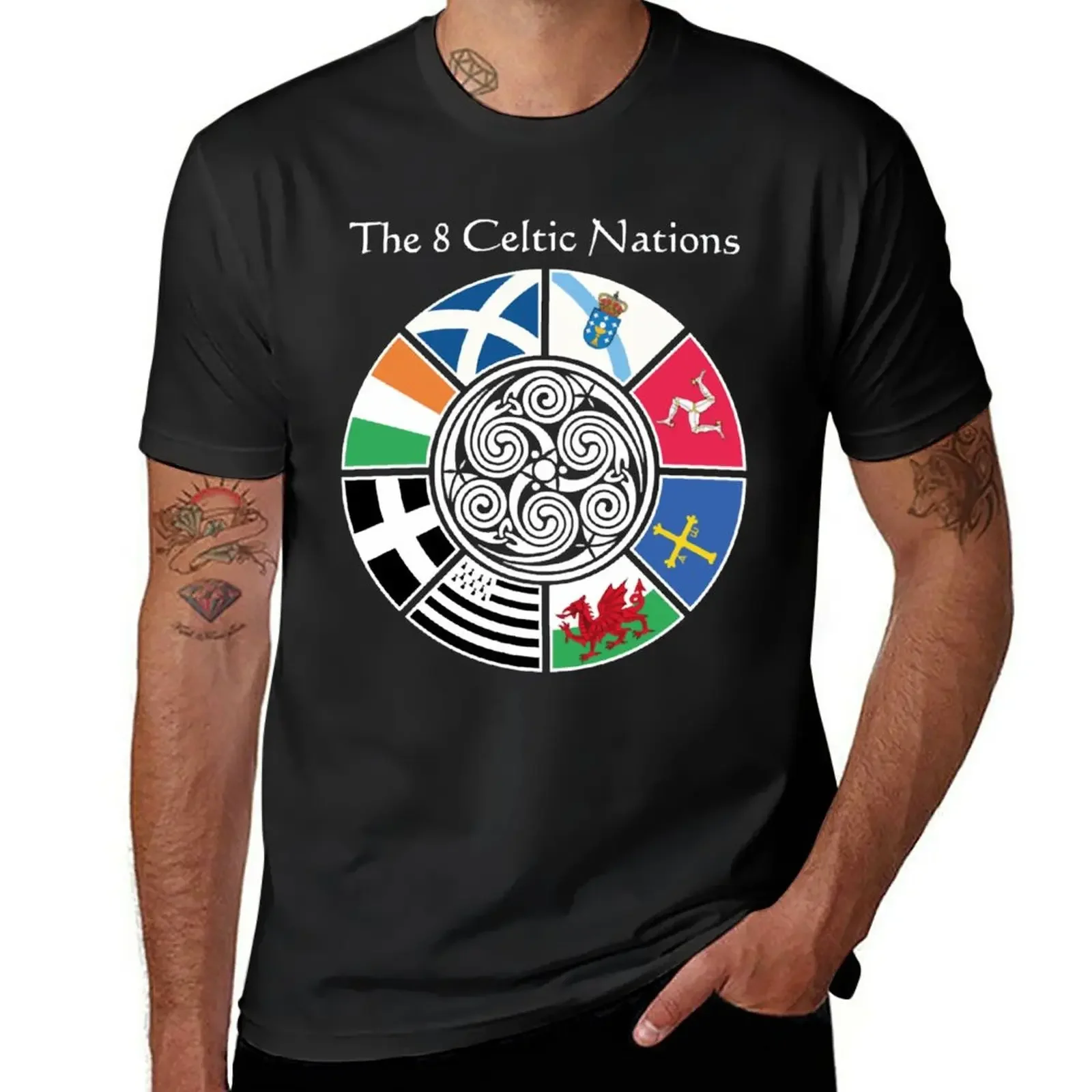 

The 8 Ancient Celtic Nations Flag Design T-Shirt plus sizes heavyweights Blouse blanks Men's clothing