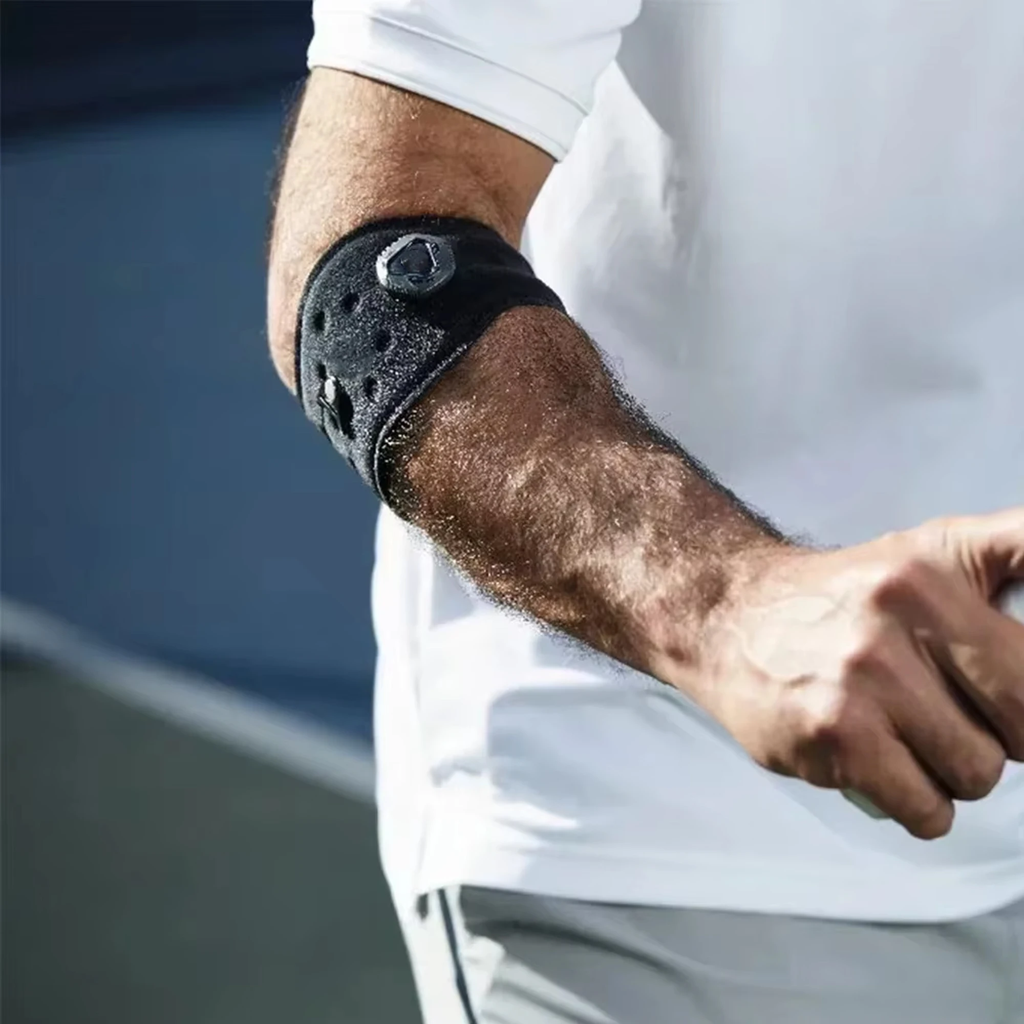 Bionic Elbow Brace Strap  Maximum Hinged Support  Hyperextension, Football, Lacrosse, Rugby, Basketball  Adjustable BOA Golfer's view 5