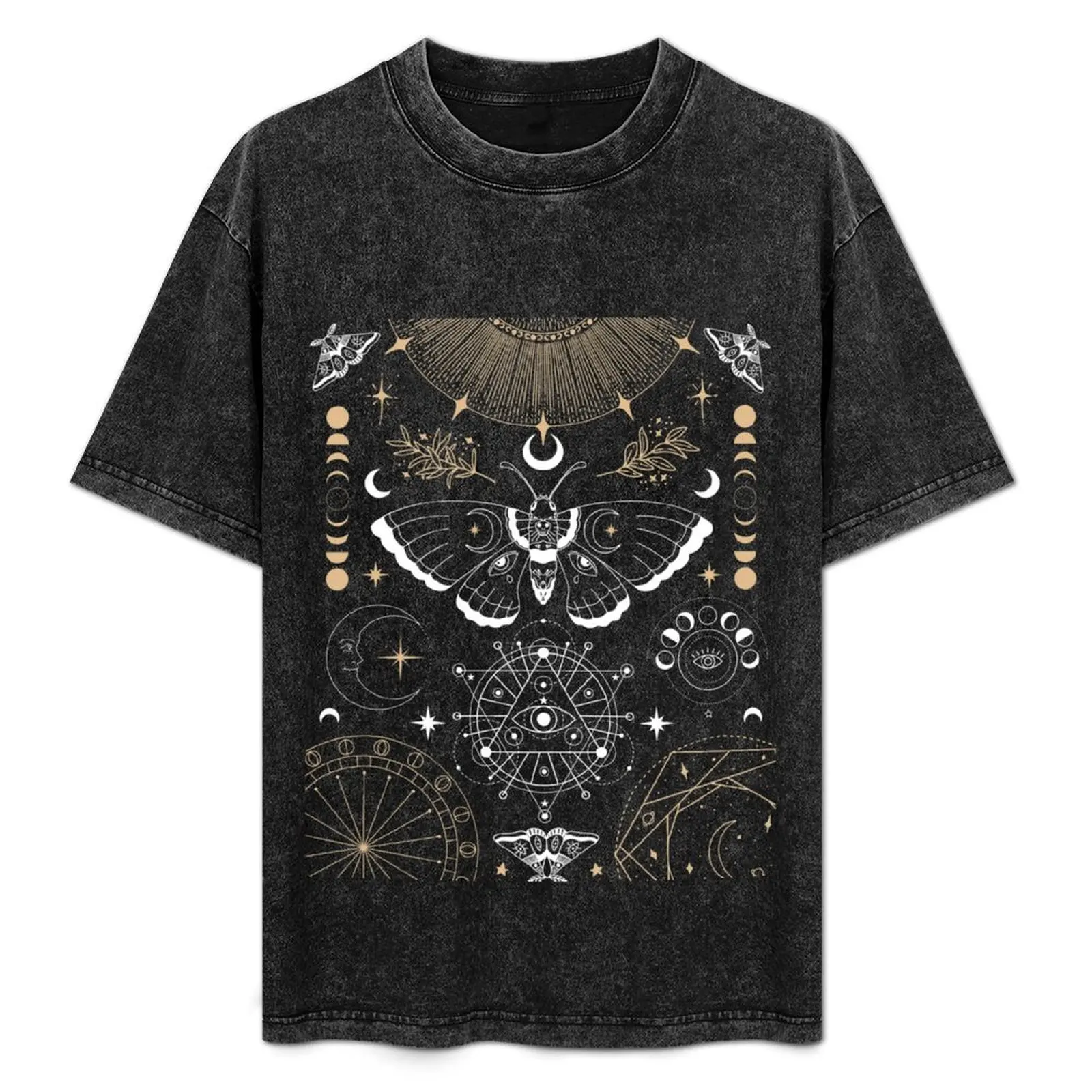 

Luna Moth Moon Phases Witchy Dark Academia Aesthetic - Butterflies Moon Phases - Witchy Goth Vibes - Wicca Constellation T-Shirt