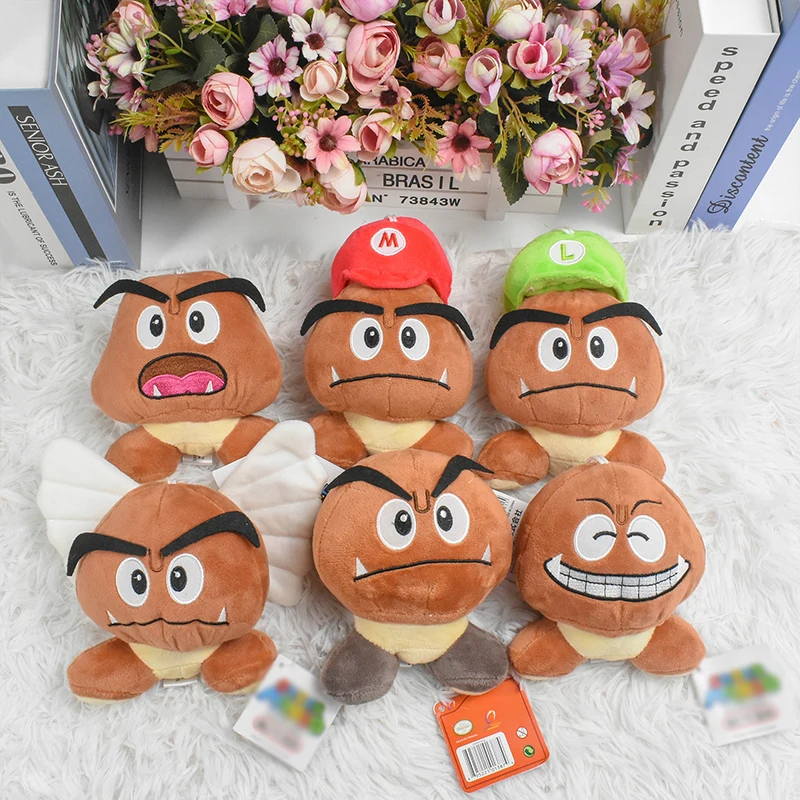 Kawaii Mario Luiji Goomba Kamek Yoshi Soft Plush Toys Cute Toad Princess Peach Daisy Rosalina Toadette Pauline Peluche Doll