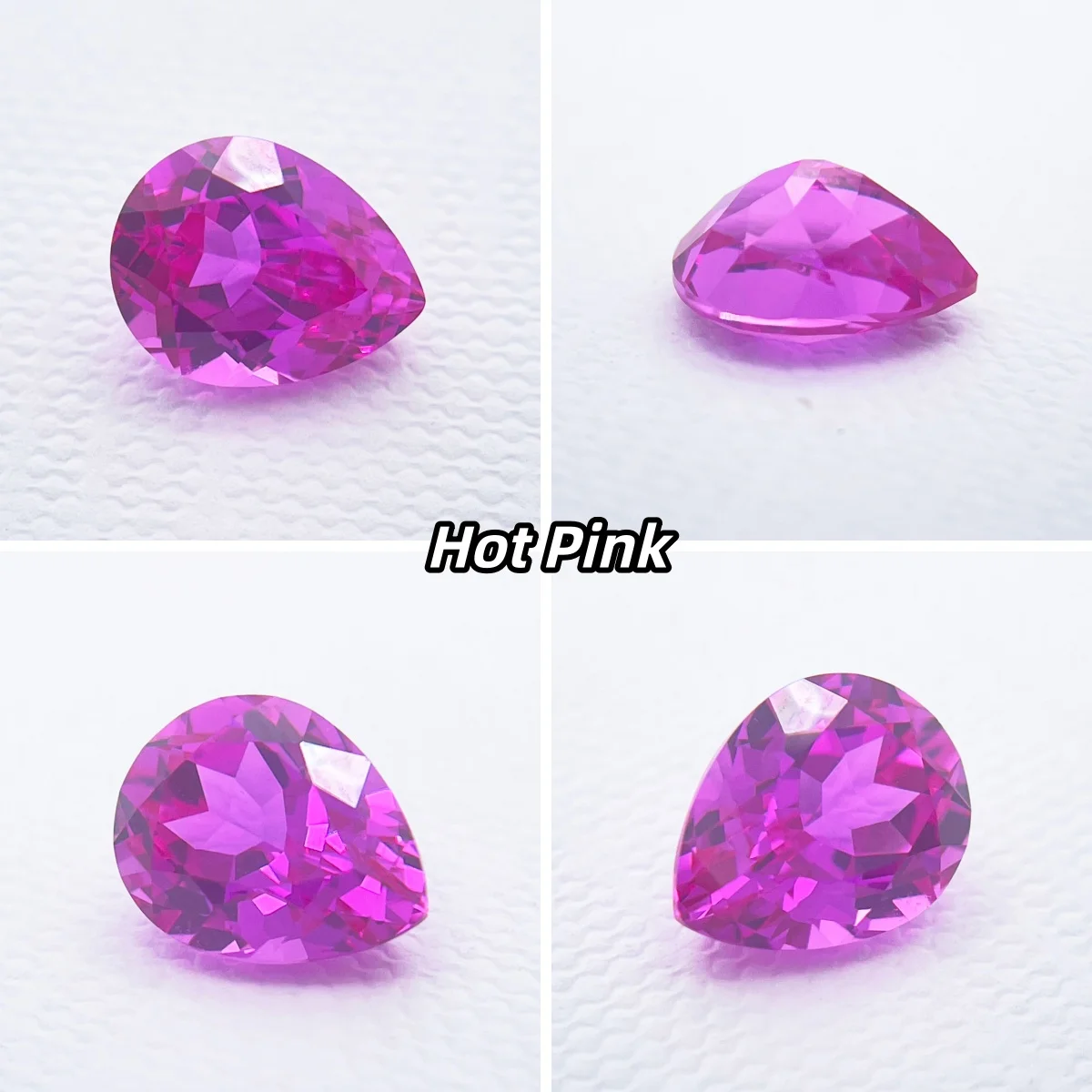 Laborgezüchteter Paraiba Edelstein in Birnenform mit Neonblauer Farbe für DIY-Ringe, Halsketten und Ohrringe, Wählbare Hauptmaterialien, Zertifikat – Detail 15