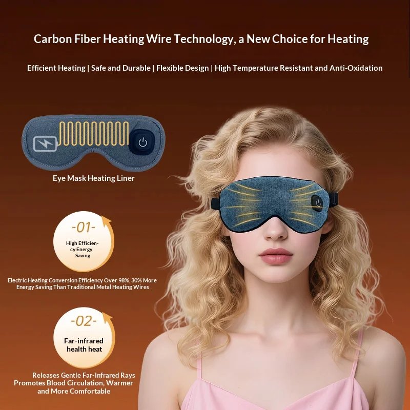 Smart Electric Heated Mugwort Eye Mask 3-Level Temp Control Herbal Compress Sleep Aid Relieve Dark Circles Fatigue