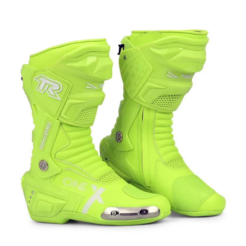 X-one Motorcycle Boot Metal Anti-collision Green Men Boot ATV Track Racing Botas Motocross Zapatone Activity Axis