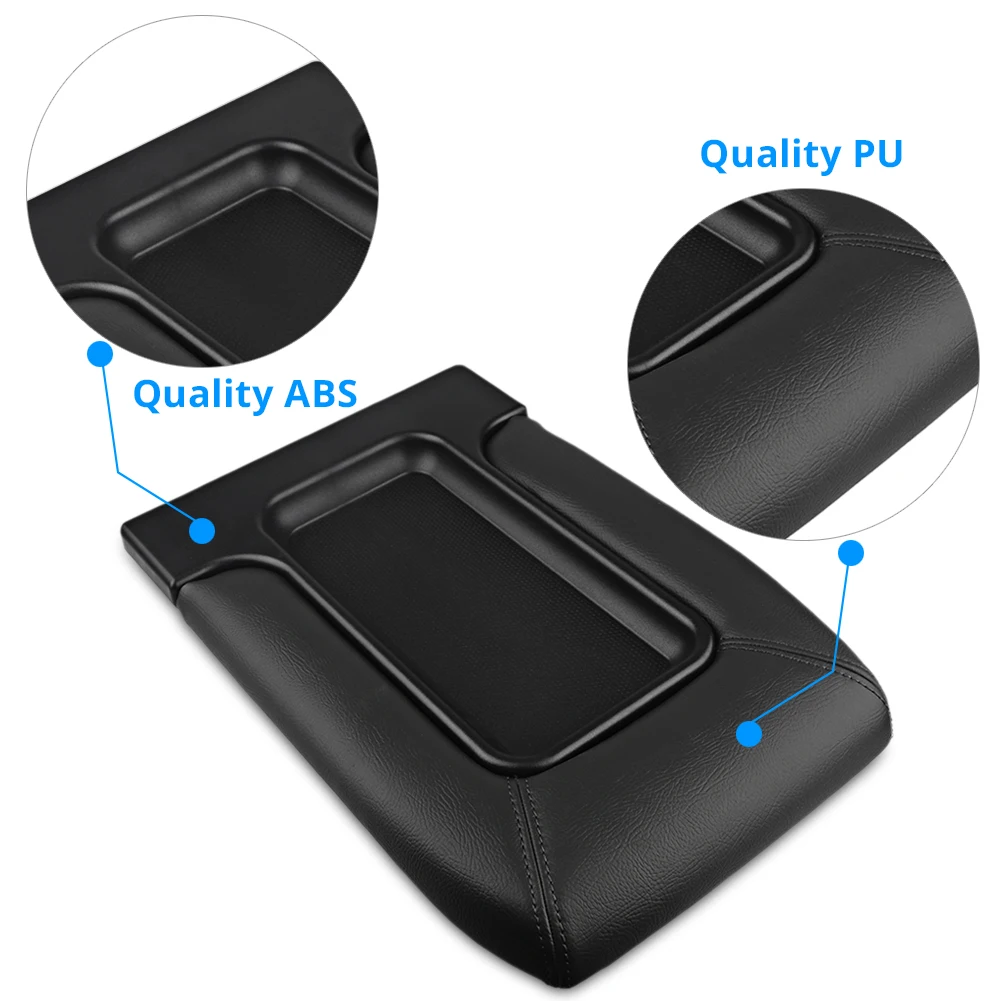 PU Leather Car Armrest Pad Cover Auto Center Console Arm Rest Seat Box  Phone Organizer Cup Holder For Chevrolet Accessories