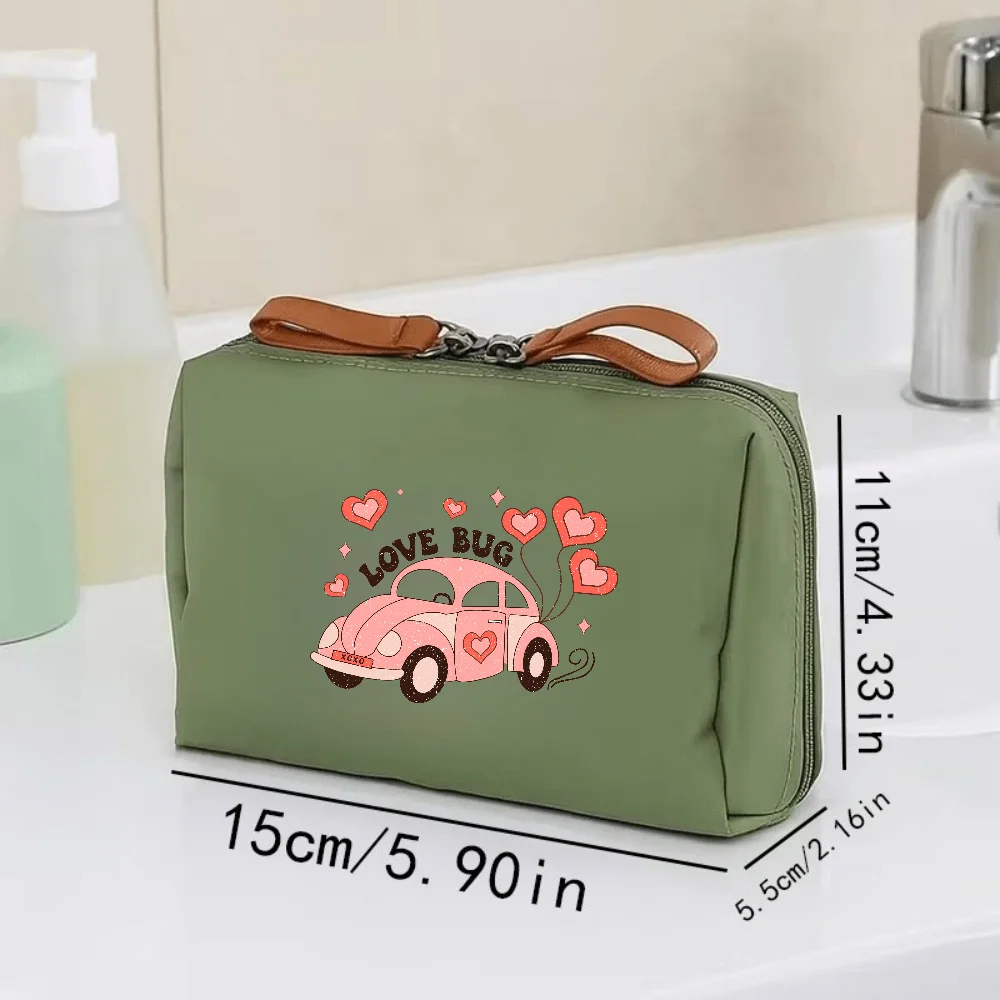 Multi-Color Large Capacity Travel Makeup Bag with Dividers Lipstick Storage Cosmetic Storage Pouch Letter Print Organizer