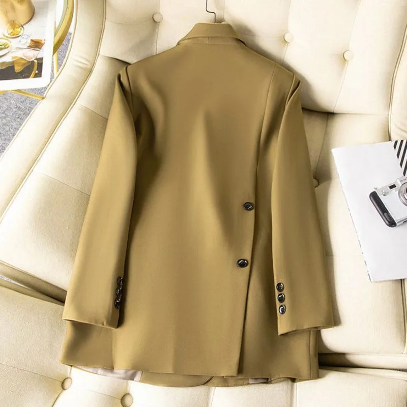 Spring Autumn Women Blazer Pure Colour Long Sleeve Solid Casual Ladies Jacket Coat Fashion Split Outerwear