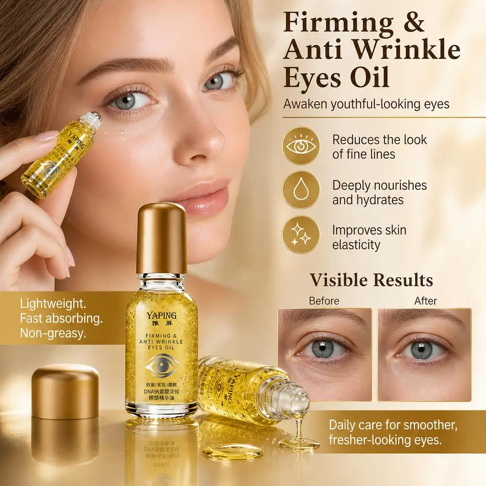 DNA Sodium Eye Serum Oil Anti Aging Wrinkle Lifting Roller Ball Dark Circles Puffiness Fine Lines Brightening Moisturizing Care