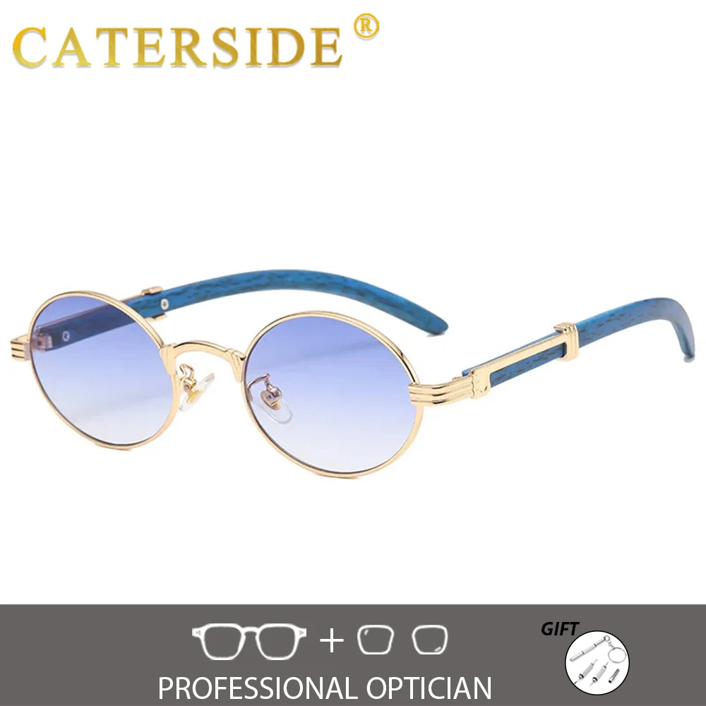 CATERSIDE Neue kleine runde Sonnenbrille mit Sehstärke für Männer und Frauen, individuelle optische Gläser, Retro-Myopie-Brille, für Reisen und den täglichen Gebrauch – Detail 3