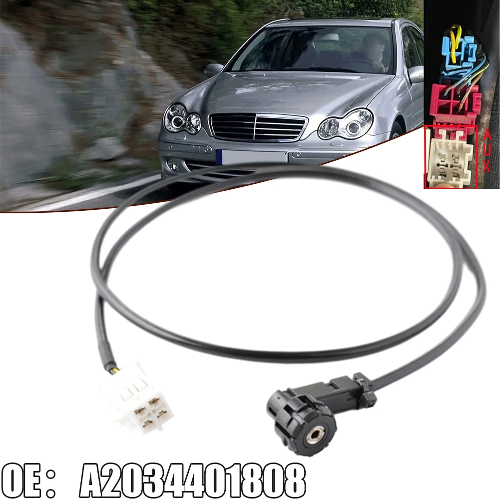 

Aux Input Radio Cable A2034401808 For Mercedes-Benz C-Class W203 CLK W209 2000-2007 AUX Auxiliary Link Line 4pin