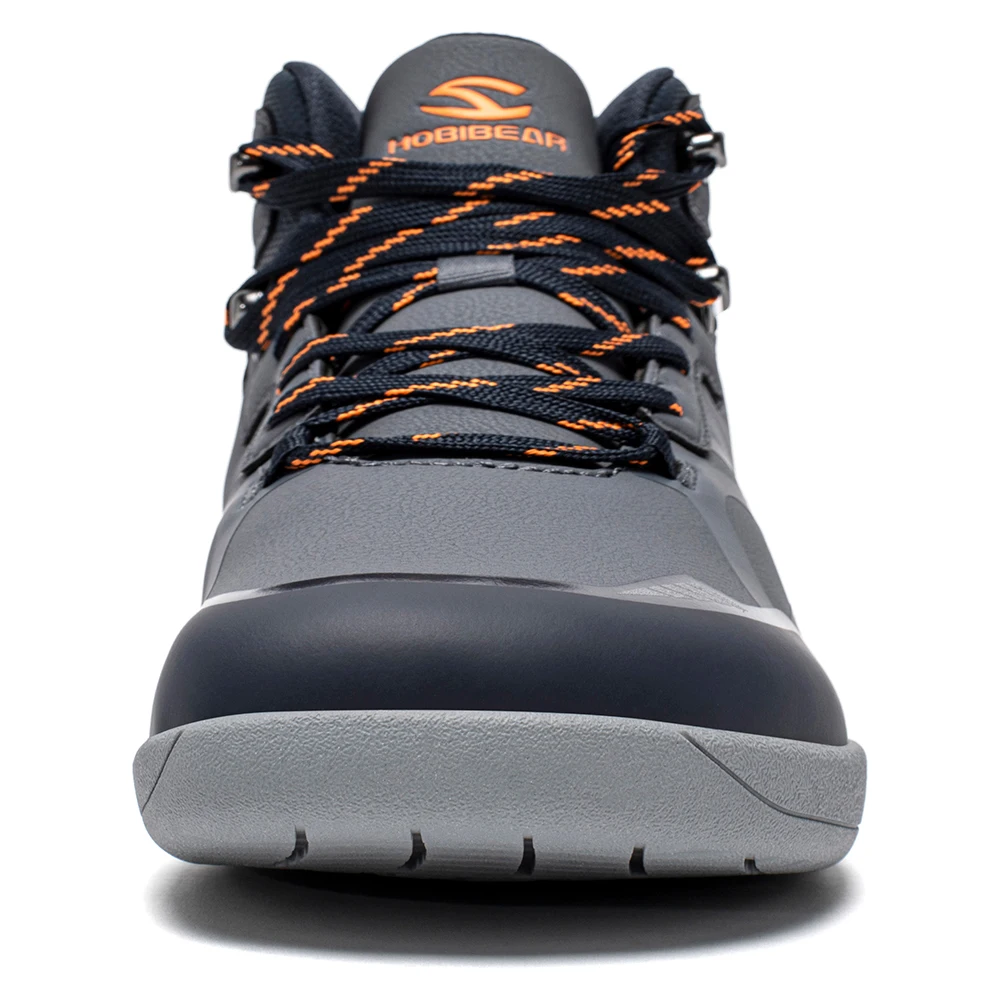 HOBIBEAR Unisex Mid-Top Barfußschuhe Herren Damen Breite Zehenkappe Kunstleder Wanderstiefel Outdoor Rutschfeste Trail-Laufschuhe – Detail 14