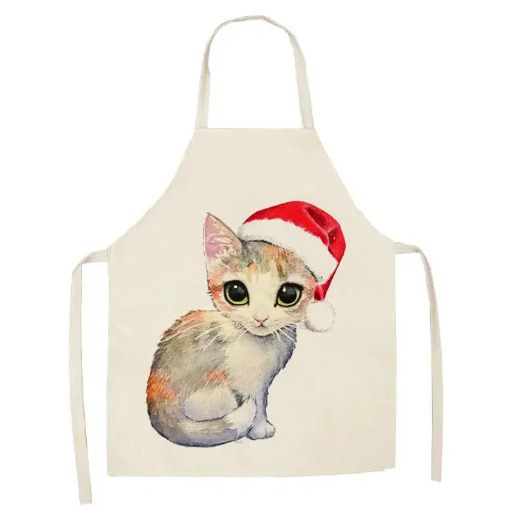 New Creative Cartoon Cute Apron Animal Fox Squirrel Bird Print Kitchen Apron Sleeveless Linen Apron Household Cleaning Tools