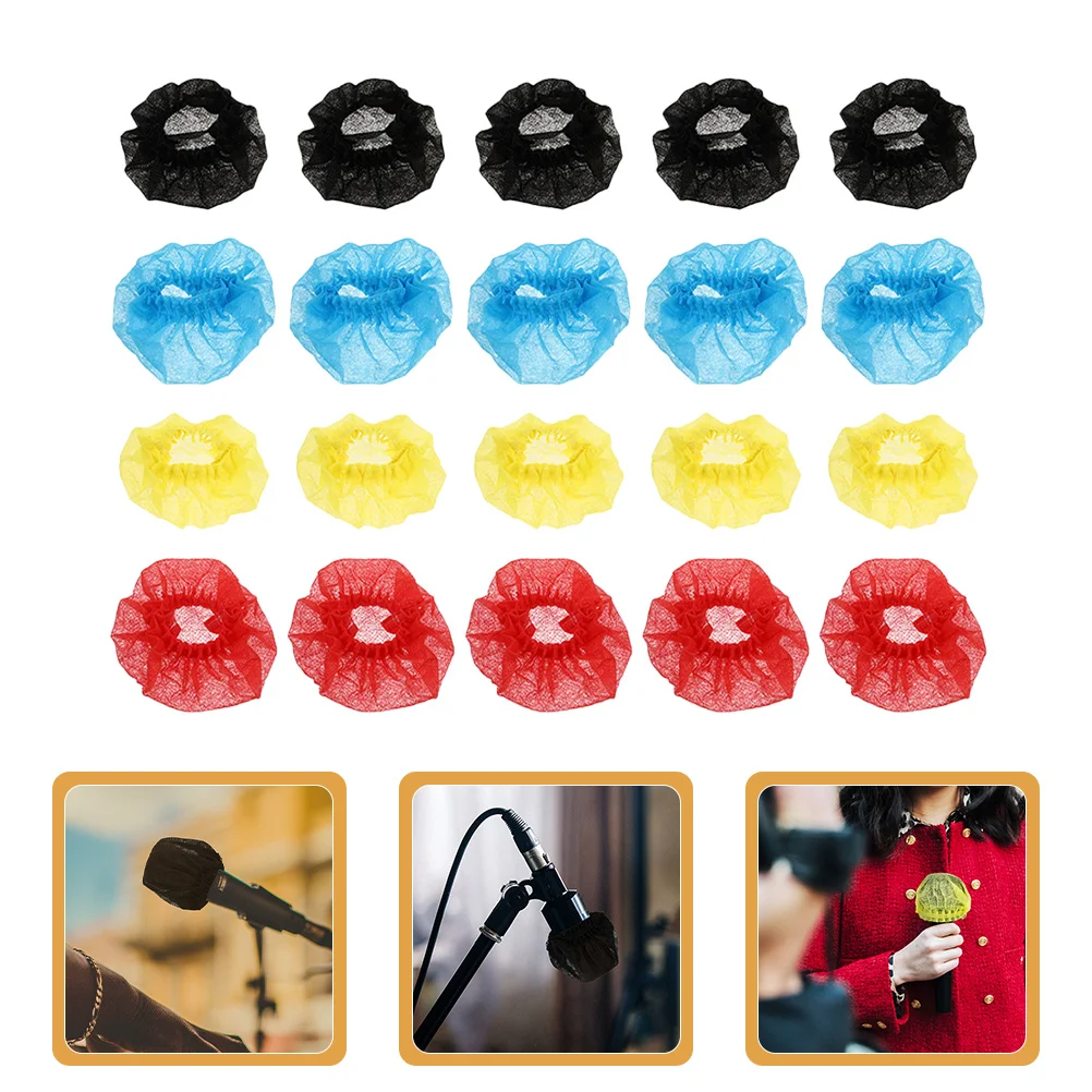 

Microphone Cover Disposable Mini Covers Non Woven Lavalier Protective Case Headset