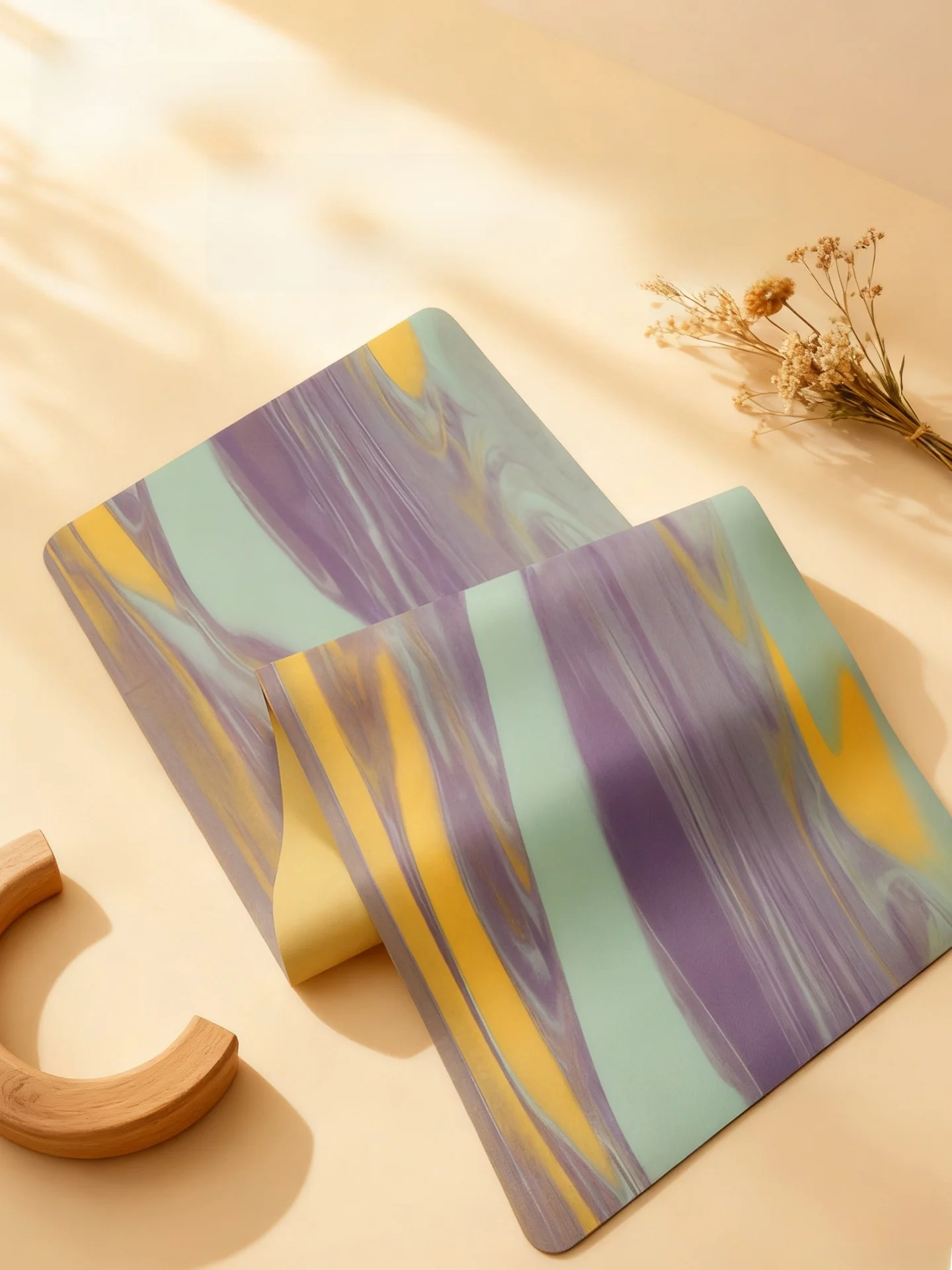 

l Rubber Yoga Mat Thiened nut ell Anti-slip Fitn Home Exercise o Absorption Silent Sport und Mat