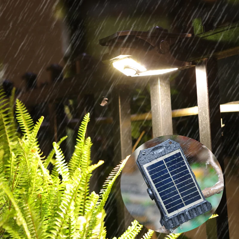 

Solar Smart Sensor Light Warm White Auto Charge by Day, Auto On at Night 3 Switchable Sensor Modes For Courtyard, Balcony,