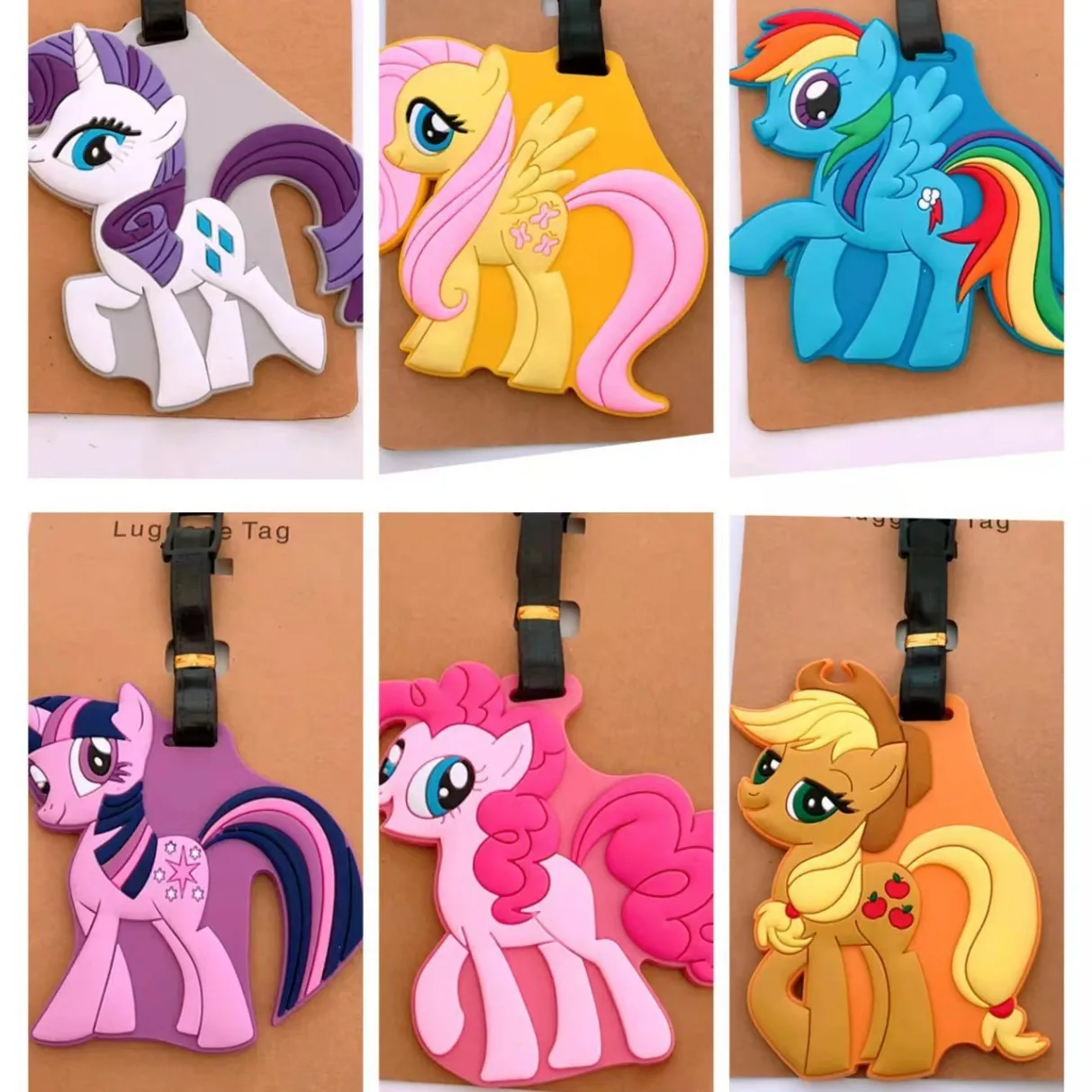 My Little Ponys Gepäckanhänger, neues Anime-Einhorn, Reisezubehör, Koffer, PVC, Boarding Pass, modisches Gepäckanhänger, Anhänger, Geschenk