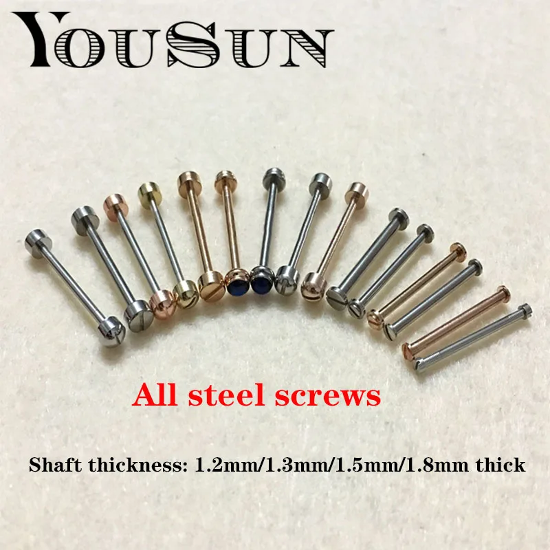 1PC Hand Skin Steel Belt With One Word Screw Shaft Ceramic Watchband Link Rod Watch Fixed Shaft Raw Ear Rod Accessories