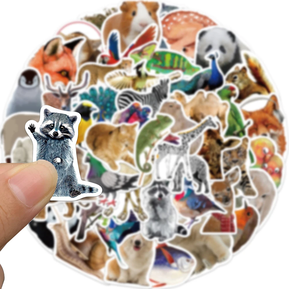 50pcs Jungle Zoo Wild Animal Stickers for Kids Boys Girl Baby Shower Wall Decal Notebook Water Bottle Luggage Laptop Phon