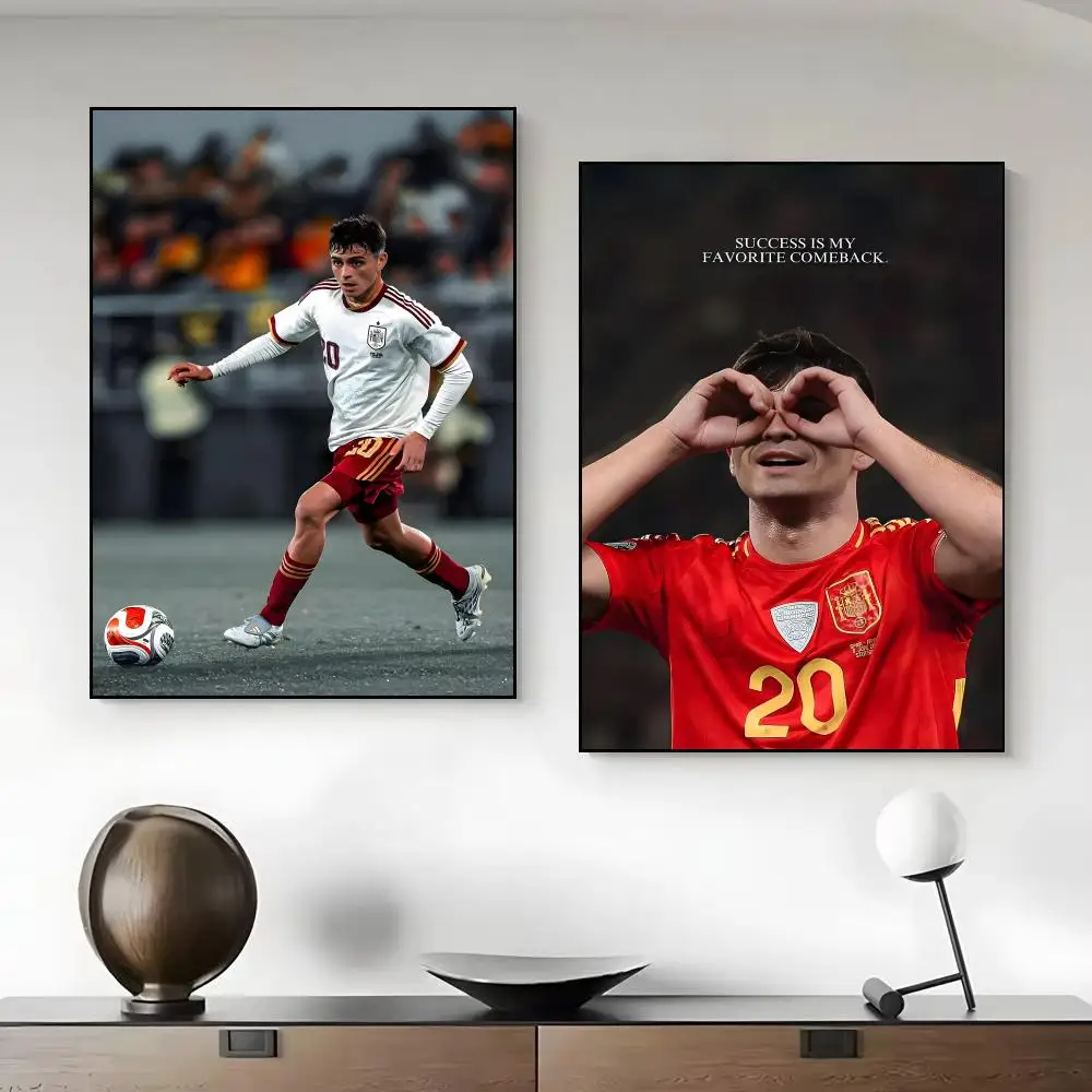 Athlete P-Pedri Poster Unframed Canvas Artwork for Bedroom Living Room Bathroom Wall Decor