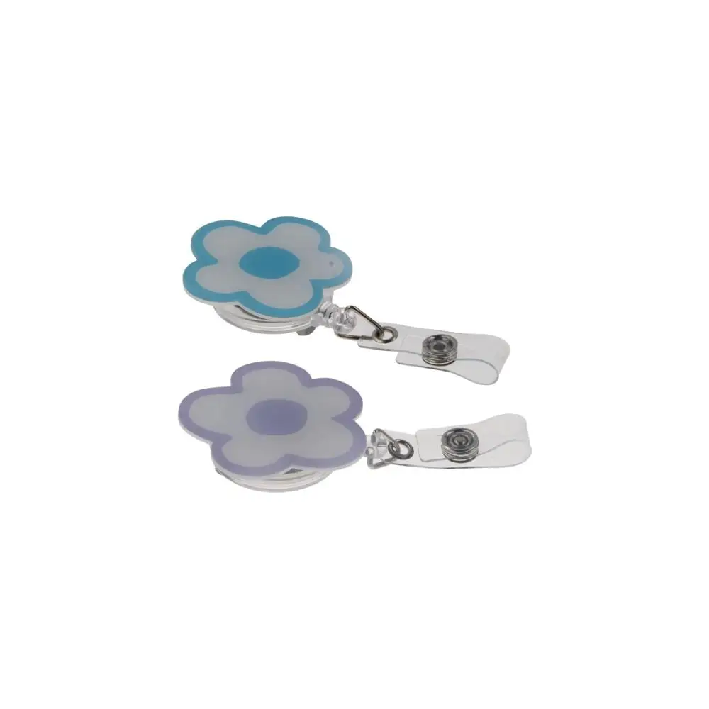 Flower Nurse Badge Reel Chest Card Work Card Retractable Badge Holder Colorful Name Tag Easy Pull Buckle Office School Supplies
