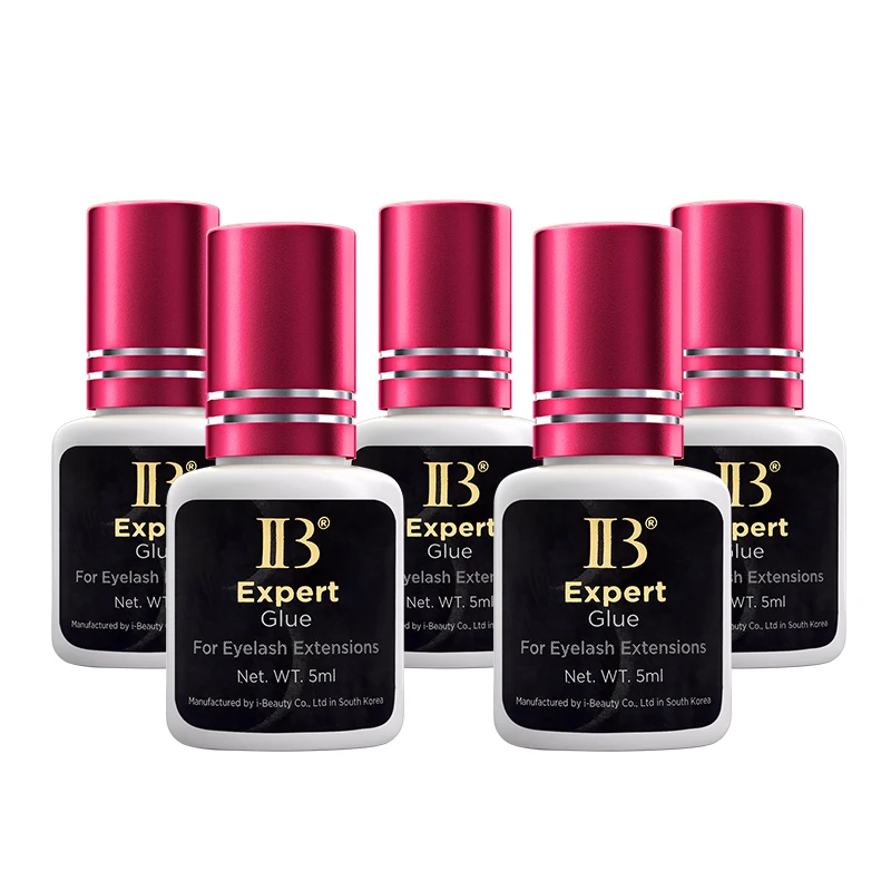 Korea IBeauty Expert Glue False Eyelash Extension Original IB Wine Red Cap Lash Glue Adhesive Supplies 5ml With Bags