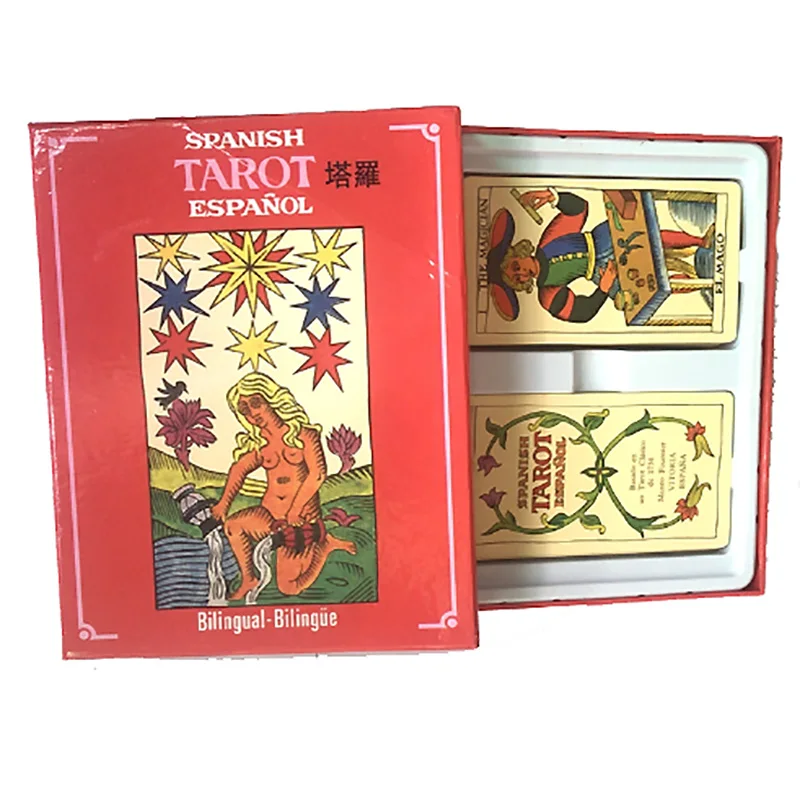 Tarot of Marseille cards Spanish & English version 78 +22 pcs/set boxed playing card tarots card board game