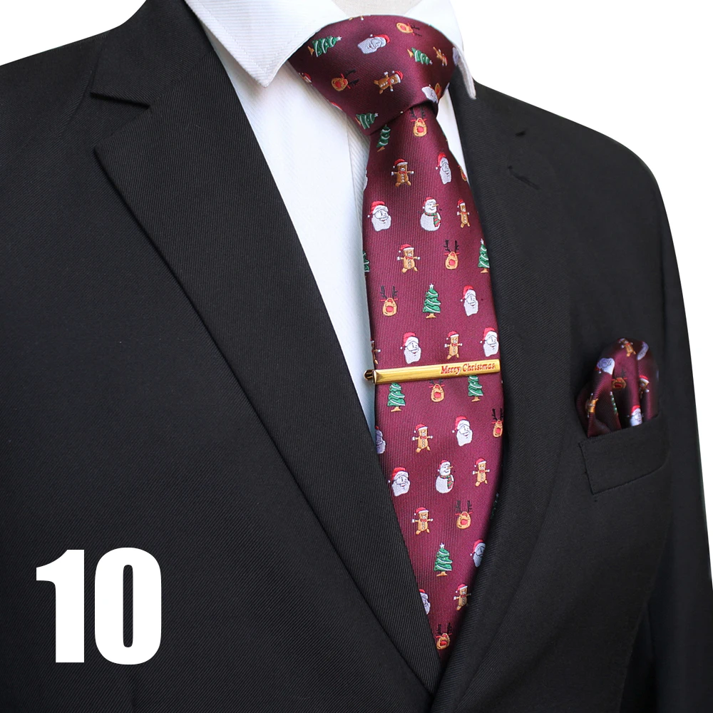 EASTEPIC 8 cm Weihnachten Krawatten für Männer Krawatte Set Qualität Taschentuch Exquisite Clip Rot Jacquard Krawatte männer Zubehör Weihnachten geschenk – Detail 13