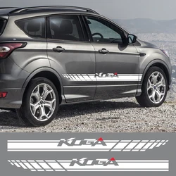 2PCS Car Door Side Stickers For Ford Kuga 1 2 3 MK1 MK2 MK3 Auto Tuning Accessories Racing Sport Styling Vinyl Film Decor Decals