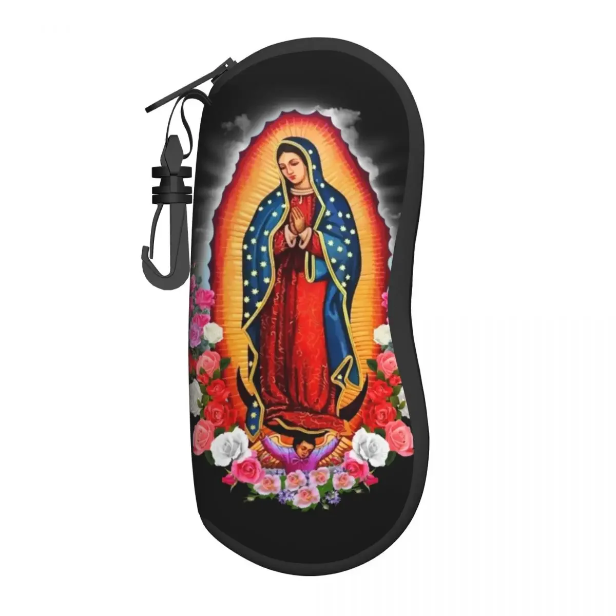 Custom Virgin Mary Of Guadalupe Shell Glasses Case Unisex Travel Mexico Catholic Saint Eyeglasses  Sunglasses Protector Box