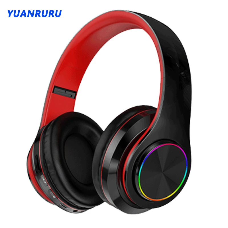 Blutooth 5.0 Headset LED Gamer Headphones HiFi Surround Sound Stereo Wireless Earphone USB With MicroPhone for PC Laptop Headset