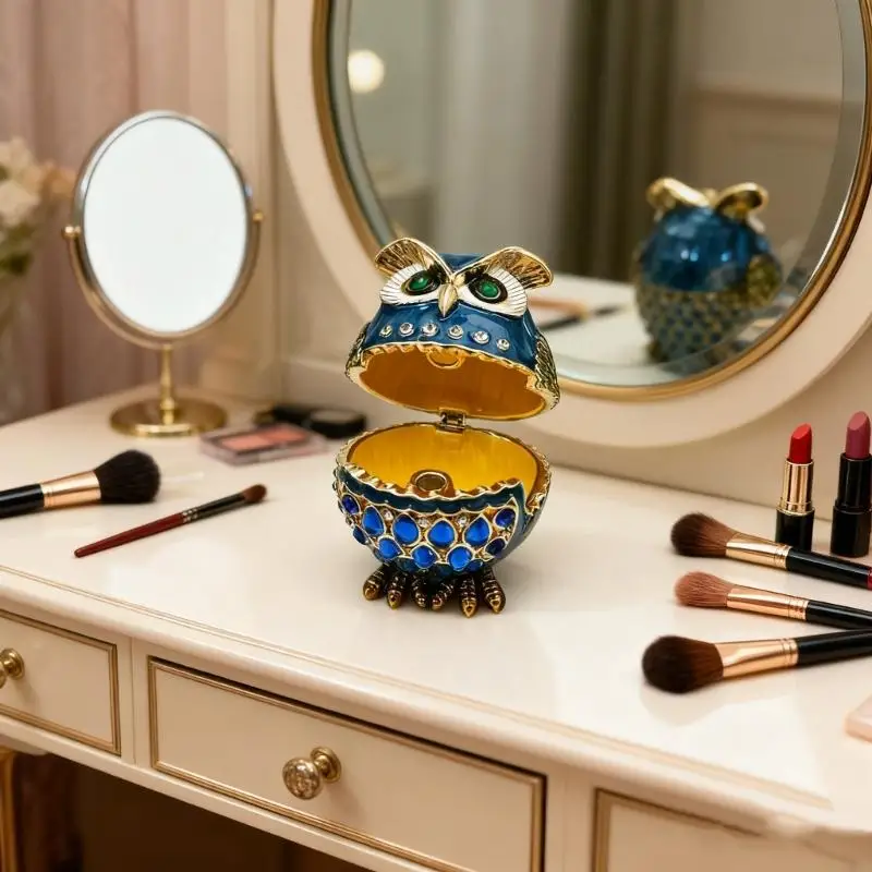 

Органайзеры для ювелирных изделий в виде совы, декоративный футляр из сплава для хранения колец, браслетов Y08E