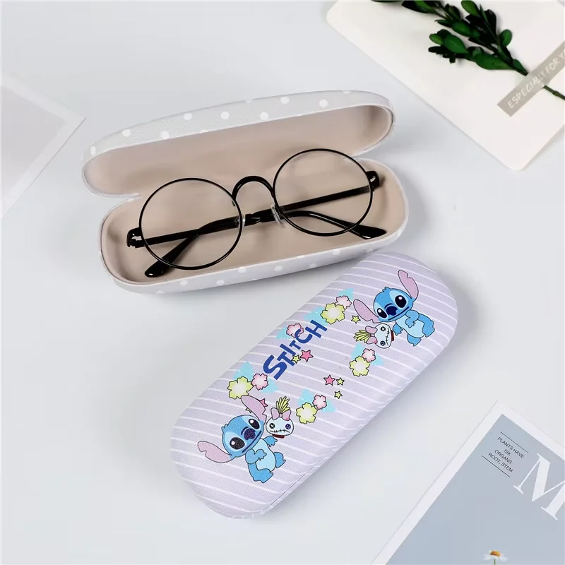 Disney Cartoon Lilo and Stitch Glasses Case Anime Princess Series Pattern Hard Shell Protective Case Glasses Box for Children image 2