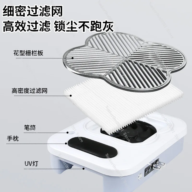 3-in-1 Nail Dust Collector with Strong Suction, Built-in UV Lamp & Electric Nail Drill for Home and Professional Nail Art
