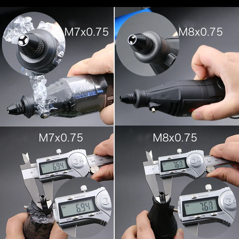 Mini Keyless Black Alloy 3-Jaw Drill Chuck Converter Adapter Instant Lock Hold 03-32mm Drill Bits Impact Driver