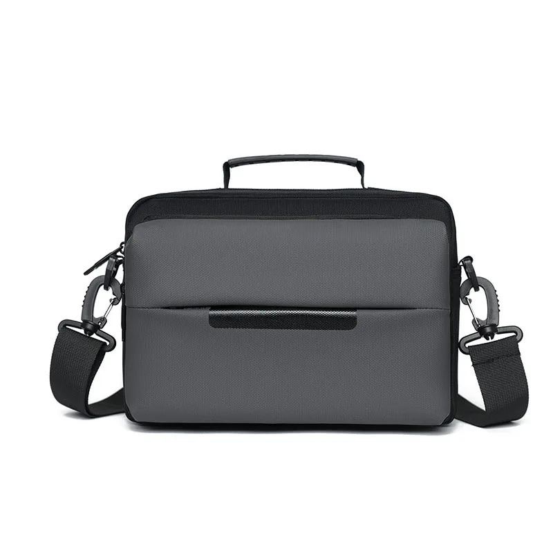Men's Canvas Crossbody Bag Large Capacity Multifunctional Shoulder Bag Fashion Business Messenger Bag with Multi-Pockets