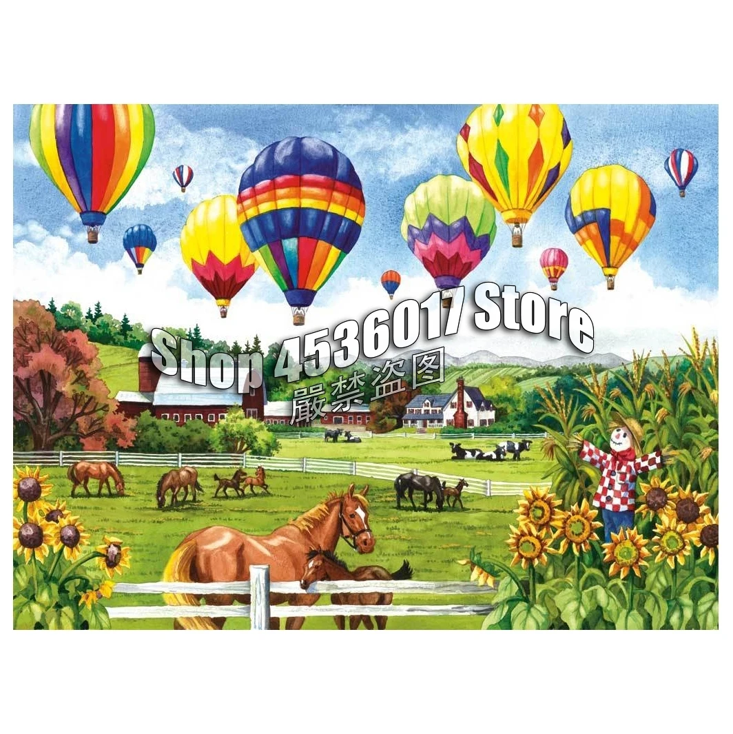 5D DIY Diamond Painting Farm Hot Air Balloons Diamond Mosaic Embroidery Full decoración hogar pintura de diamante pintura Gift