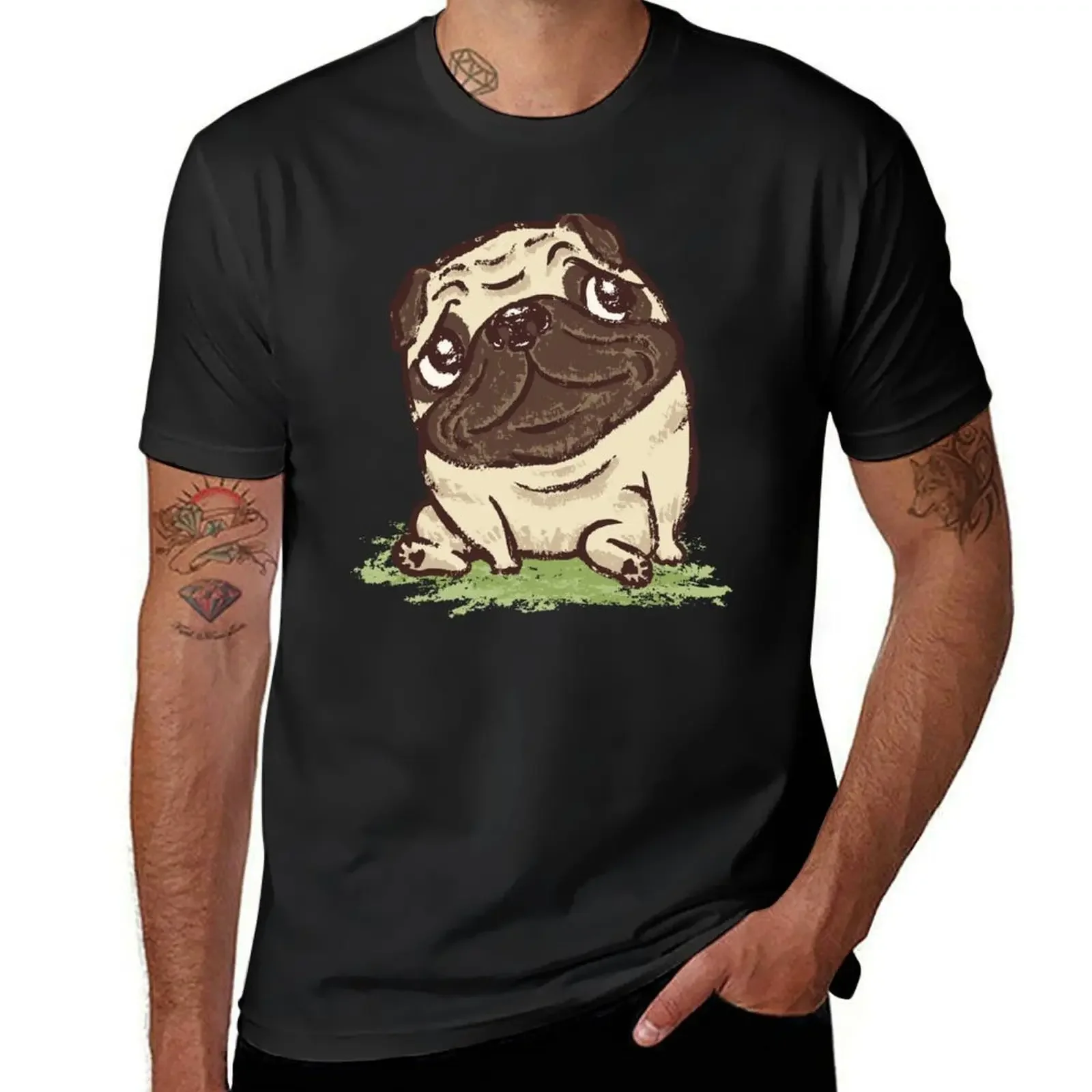 Pug that relaxes T-Shirt luxury designer Short sleeve tee graphic shirts mens white t shirts