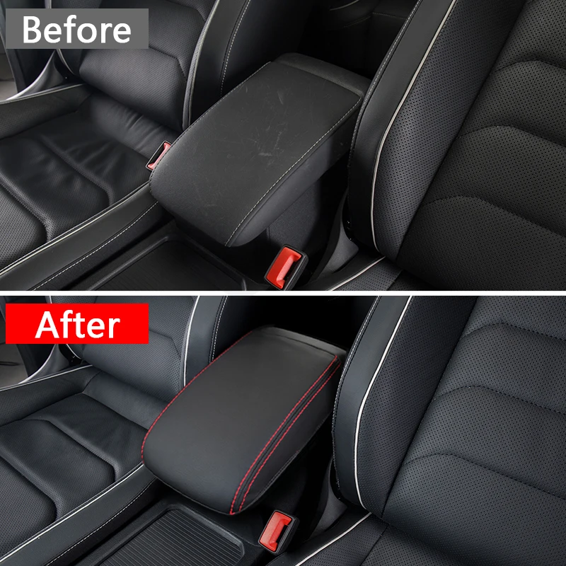Car Arm Rest Cushion Center Console Protection Cover Armrest Box Pad For Volkswagen VW Tiguan MK2 2016-2018 2019 2020 2021 2022