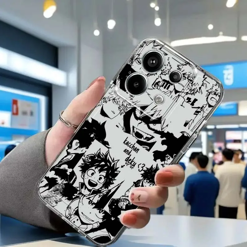 

My H-Hero Art A-Academias For Xiaomi Redmi Note 15 14 13 12 11E 9 9T 8 8T Pro Plus Turbo 5G Fashion TPU Transparent Case