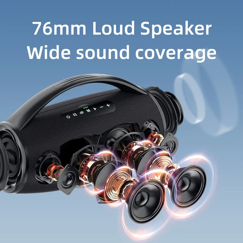 Zealot-S97 With Mic Portable Bluetooth Speaker 80W, Bass Party Boombox IPX6 Waterproof Large Speaker, With 1-2 Microphone