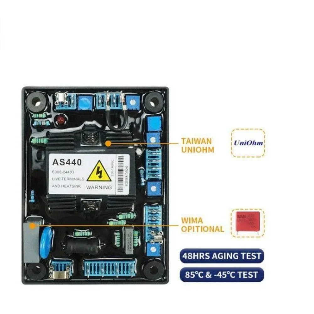 

Дизельный генератор Stamford AS440: Модуль регулировки напряжения AVR, стабилизатор мощности 500 кВт для генераторных установок