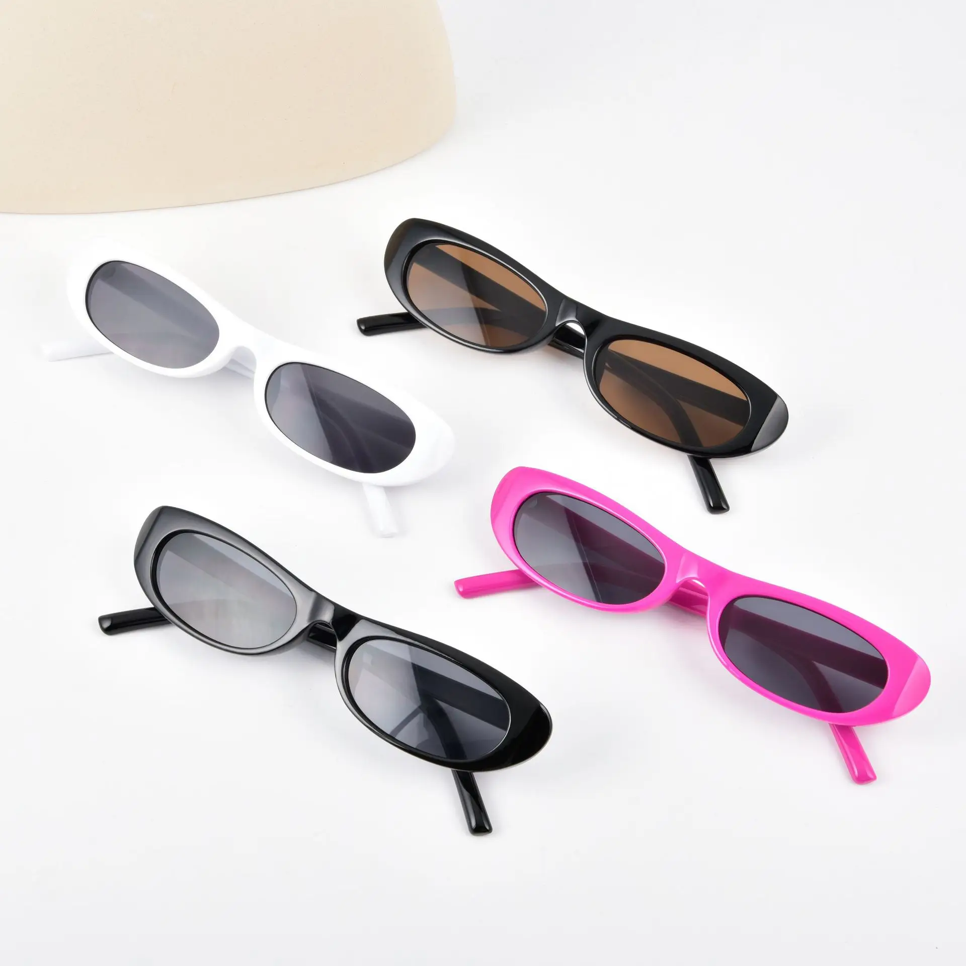 

Rhaegal Classic Fashion Oval Women's Sunglasses Outdoor Stylish Cat Eye Sun Glasses for Traveling Daily Use PC Eyewear