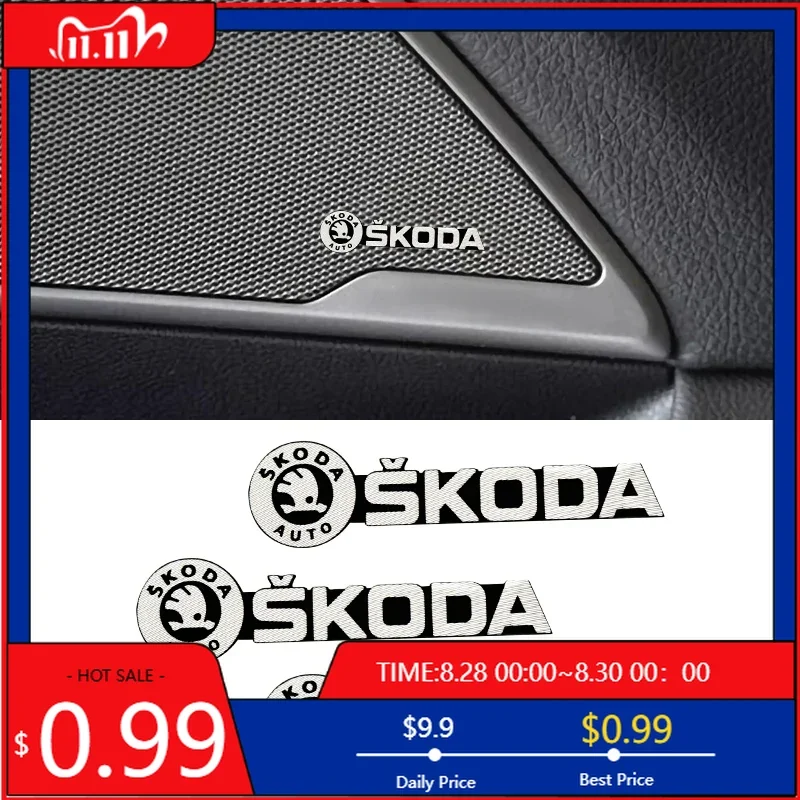 

Наклейка на автомобиль, декоративная наклейка для аудиосистемы, 3D алюминиевый значок-эмблема, наклейки для Skoda Fabia, Superb, Octavia, A2, A3, Rapid