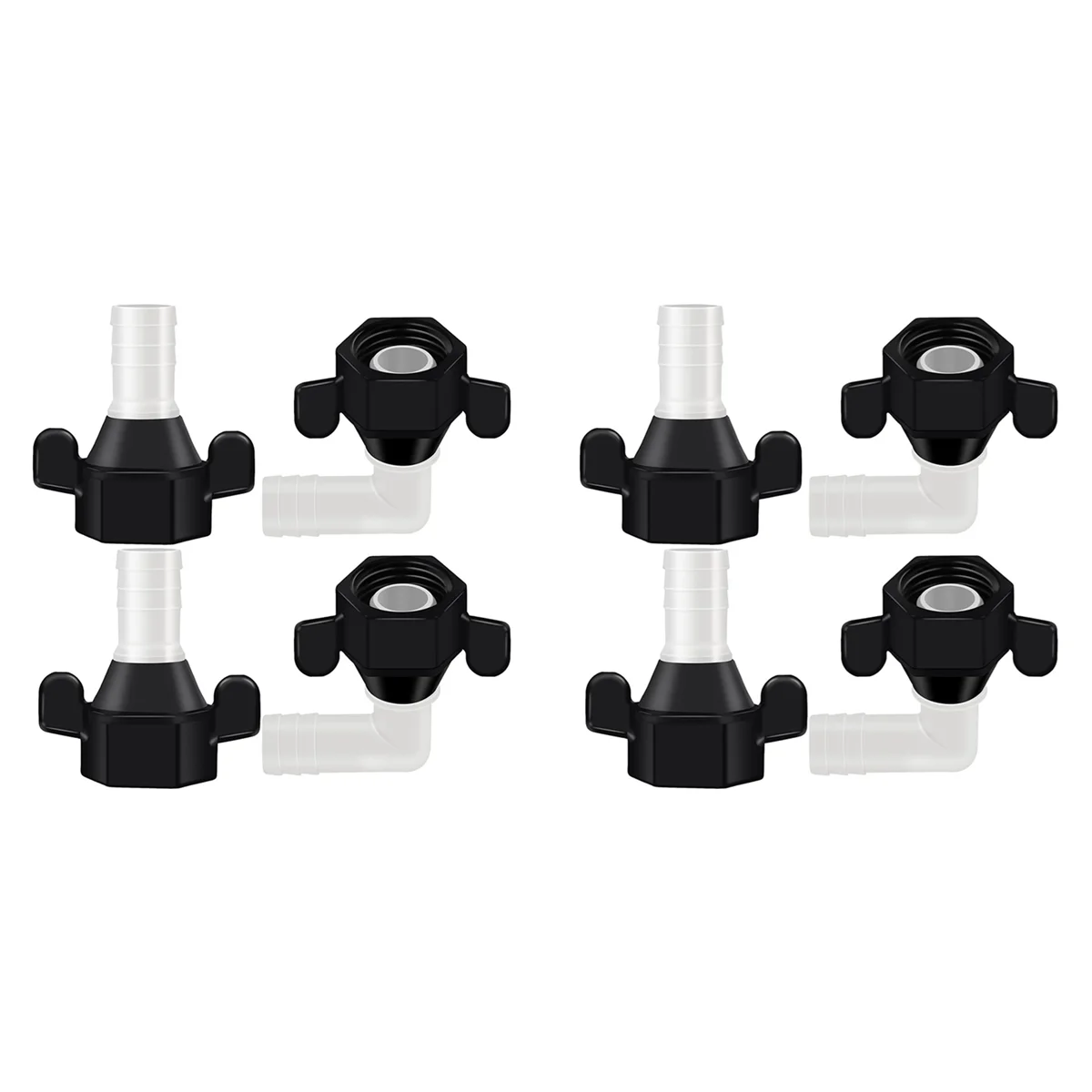 ABFY-8Pack 1/2 Inch X 14 NPT X 1/2 Inch Barb Elbow And Straight Swivel Adapter RV Water Pump , Female Threaded Pex Fittings