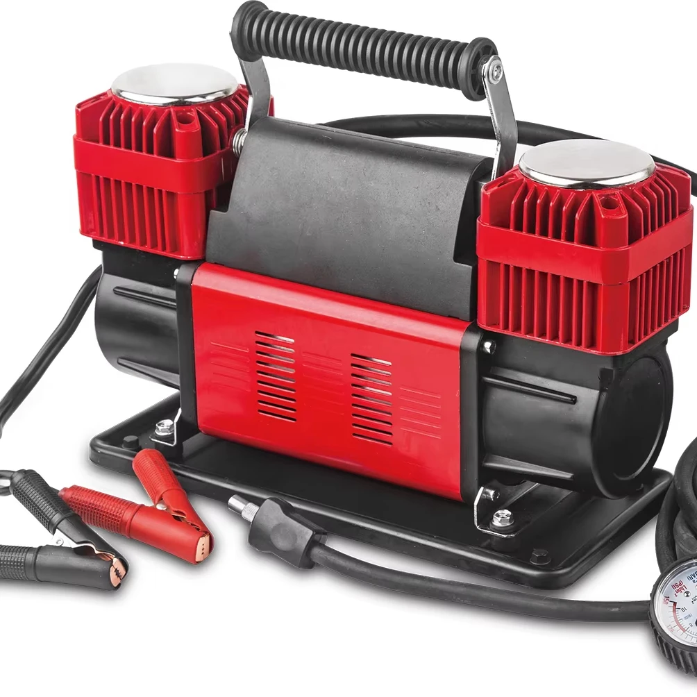 

Heavy Duty Double Cylinder Tire Inflator, 12V 24V Portable Air Compressor for Truck SUV RV Heavy Vehicle